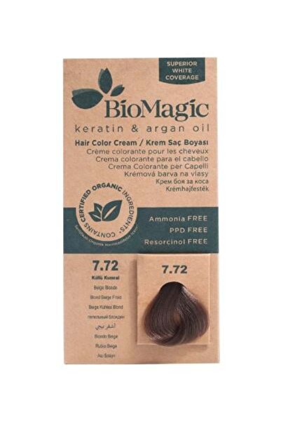 BIOMAGIC صبغة شعر بيو ماجيك كيراتين وزيت الأرجان – درجة 7.72 اشقر بيج