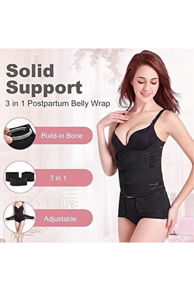 Lacoz 3 in 1 Postpartum Girdle Support Recovery Belly Band Corset Wrap Body Shaper