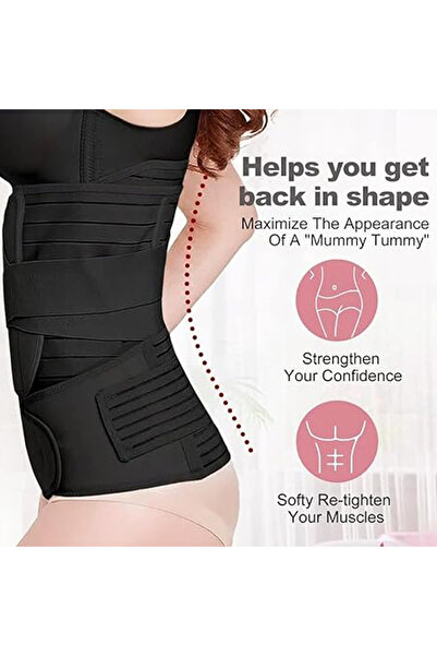 Lacoz 3 in 1 Postpartum Girdle Support Recovery Belly Band Corset Wrap Body Shaper