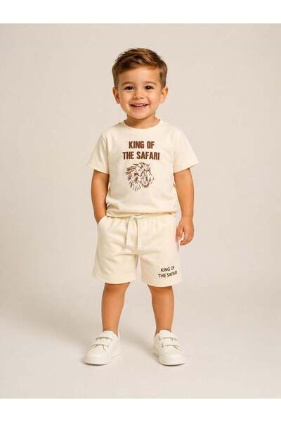 connemara Σετ σορτς με στάμπα Safari για αγόρια – Βαμβακερό μπλουζάκι και σορ...