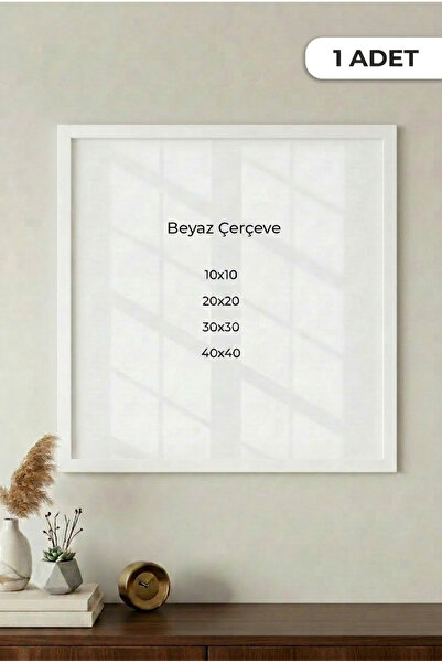 Zevahir Mobilya Dekorasyon 1 ADET Kare Puzzle Beyaz Duvar Tablosu – Poster ve...