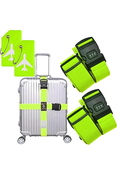 Generic مجموعة أحزمة أمتعة مع قفل بكلمة سر + بطاقات تعريف أمتعة من السيليكون ...