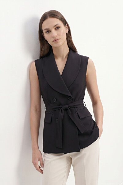 Rays Black Waist Belted Vest 8460A