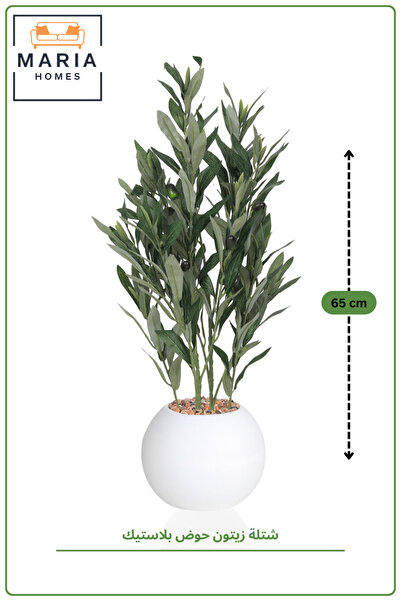 MARIA HOMES Artificial Olive Plant 65 cm with Pot – Small Indoor Decorative Tree
