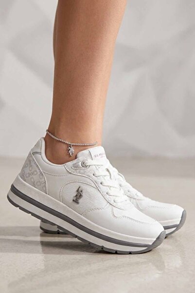 U.S. Polo Assn. SHERY Γυναικεία Casual Sneakers με Λευκό Σχέδιο - Άνετη Ψηλή ...
