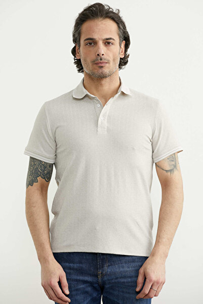 Sam Polo Collar Buttoned T-Shirt - Stone