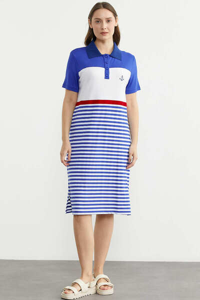 Sementa Φόρεμα με θαλασσινό κέντημα - Saks