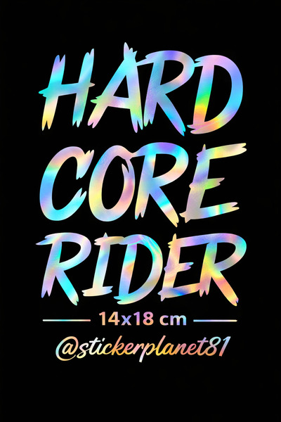 AlpiLeo HARD CORE RIDER Motor Sticker 14x18 cm Tek Renk Folyo Araç Laptop Suy...