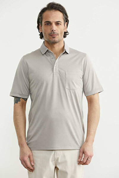 Sam Tricou cu guler polo și buzunare, cu mânecă scurtă - Stone