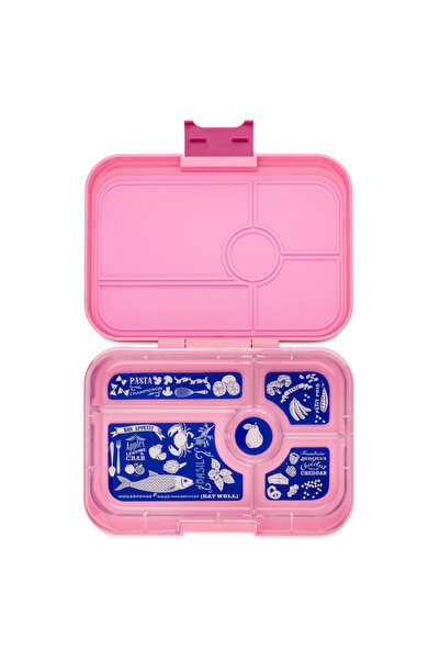 YumBox صندوق بينتو تاباس 5C كابري وردي (حجم كبير 5x17.5x24 سم)