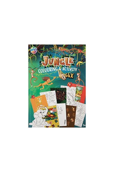Moxy Carte de colorat cu activități - Animale din junglă