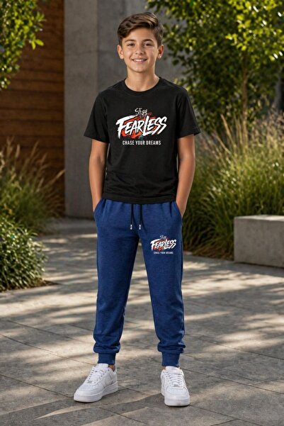 armicem Armikids Boys' New Season Printed T-Shirt Ribbed-Elastic Bottom-Top Set
