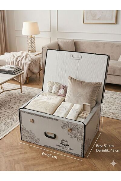 ARSEM EV TEKSTİL Μεγάλο Κουτί Αρραβώνων XXL με Κλειδαριά - Κουτί Νύφης - Κουτ...
