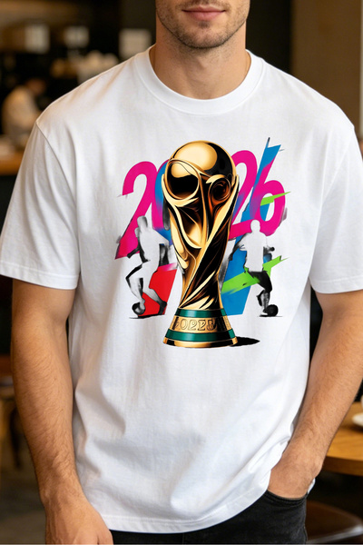 Fleck قمصان رجالية بأسلوب كاجوال بتصميم كأس العالم 2026 لكرة القدم، ملابس صيف...