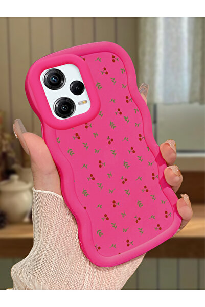 Hontinga Redmi Note 12 Pro 5G Uyumlu Darbeye Dayanıklı Basit Kırmızı Silikon ...