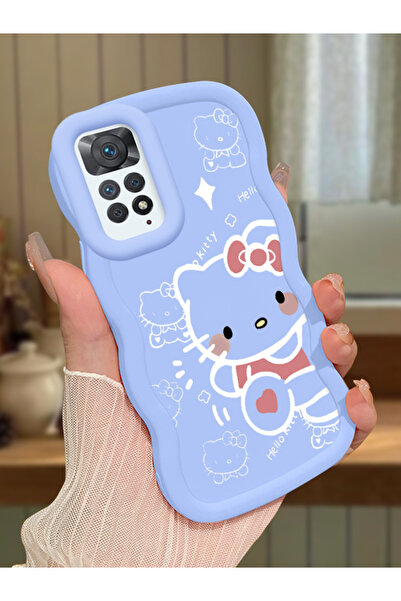 Hontinga Redmi Note 11 Pro 4G Uyumlu Darbeye Dayanıklı Basit Mavi Silikon Tel...