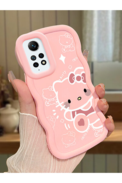 Hontinga Redmi Note 12 Pro 4G Uyumlu Darbeye Dayanıklı Basit Pembe Silikon Te...