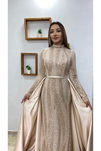 Ahunisa Tesettür Giyim KUYRUKLU TAŞLI TESETTÜR ABİYE 2622