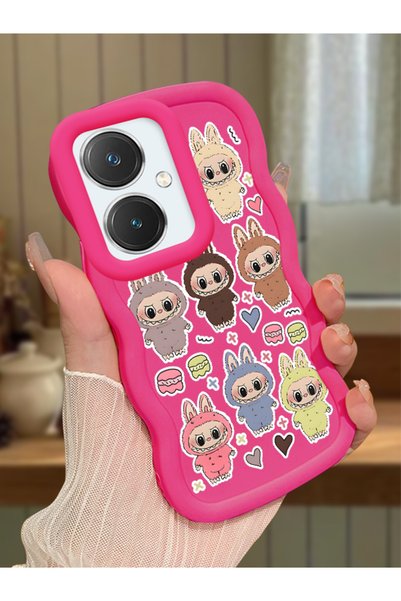 Hontinga Vivo Y27 Compatible Shockproof Simple Red Silicone Phone Case Labubu...