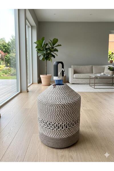 JÜTEX HOME Θήκη για μπουκάλια από άχυρο γιούτας με σχέδιο μπαμπού, εμφάνιση φ...