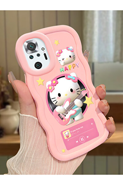 Hontinga Redmi Note 10 Pro Uyumlu Darbeye Dayanıklı Basit Pembe Silikon Telef...