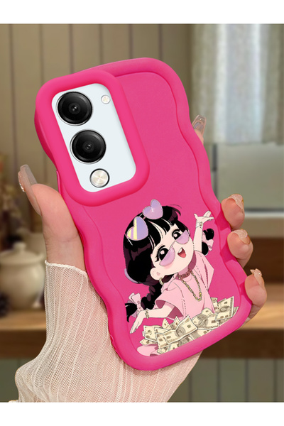 Hontinga Vivo Y19E Compatible Shockproof Simple Red Silicone Phone Case Cute ...
