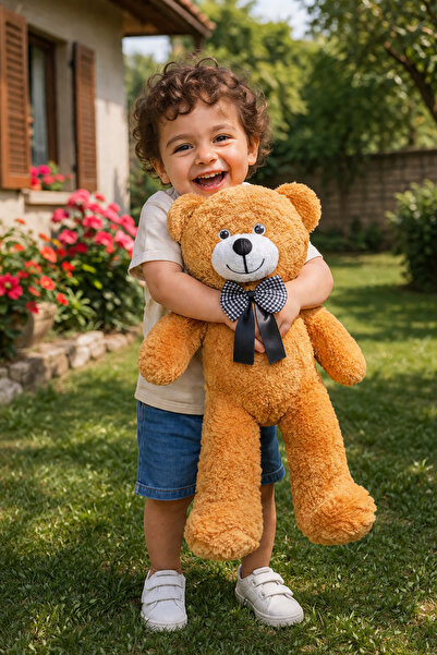 Özgüner Oyuncak 50 cm Sevimli Papyonlu Peluş Ayıcık - Yumuşak ve Kolay Taşına...