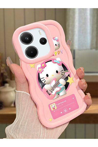 Hontinga Redmi Note 14 4G Uyumlu Darbeye Dayanıklı Basit Pembe Silikon Telefo...