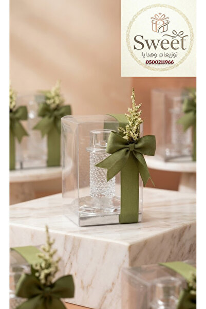 GIFT Candle Holder Distributions (12 Pieces) with Custom Color Stripe Arrange...