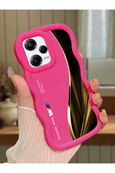 Hontinga Redmi Note 12 Pro 5G Uyumlu Darbeye Dayanıklı Basit Kırmızı Silikon ...
