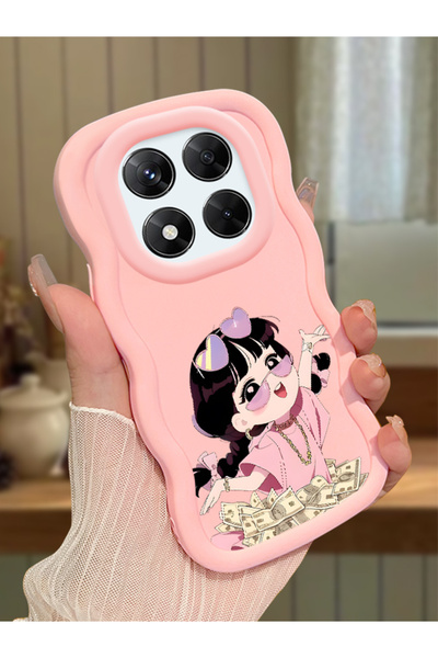 Hontinga Redmi Note 14 Pro 4G Uyumlu Darbeye Dayanıklı Basit Pembe Silikon Te...