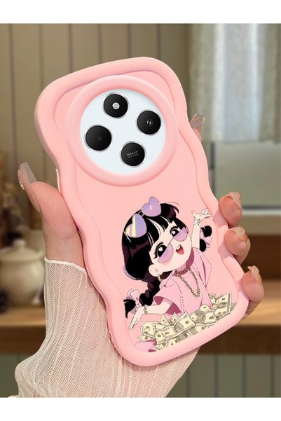 Hontinga For Redmi 14C Compatible Shockproof Simple Pink Silicone Phone Case ...