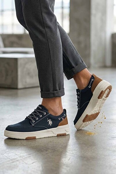 U.S. Polo Assn. Erkek Casual Ayakkabı - Kanvas ve Deri Detaylı