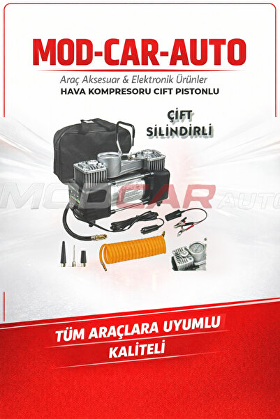 MODxAUTO Çift pistonlu Araç Hava Kompresörü Çakmaklık girişli GARANTİLİ