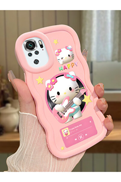 Hontinga Redmi Note 10S Uyumlu Darbeye Dayanıklı Basit Pembe Silikon Telefon ...
