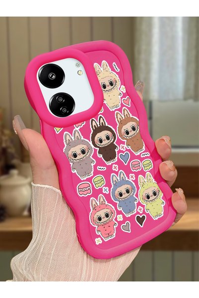 Hontinga Poco C65 Compatible Shockproof Simple Red Silicone Phone Case Labubu...