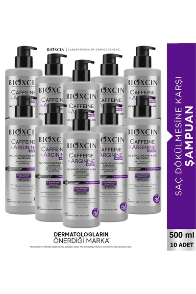 Bioxcin Caffeine & Arginine Şampuan 500 ml – 10 ADET