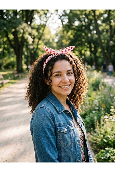 diclecollection Κόκκινο πουά με κόμπους κορδέλα μαλλιών Μπαντάνα με σύρμα Αξε...