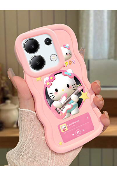 Hontinga Redmi Note 13 4G Uyumlu Darbeye Dayanıklı Basit Pembe Silikon Telefo...