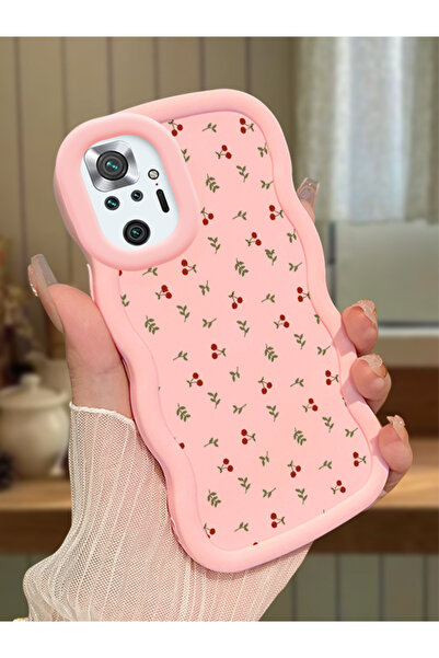 Hontinga Redmi Note 10 Pro Uyumlu Darbeye Dayanıklı Basit Pembe Silikon Telef...