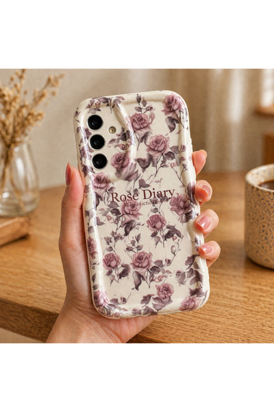 UnDePlus Samsung Galaxy A16 Kılıf Küçük Çiçek Dallar Desenli Parlak Silikon K...