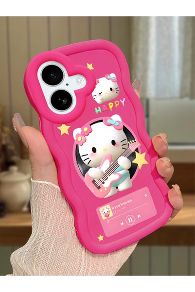 Hontinga iPhone 16 Compatible Shockproof Simple Red Silicone Phone Case Hello...
