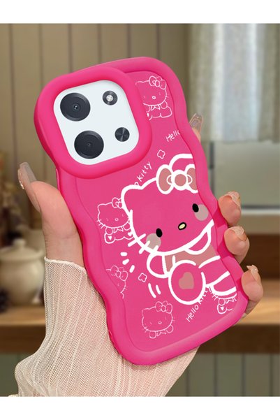 Hontinga Poco C85 Compatible Shockproof Simple Red Silicone Phone Case Hello ...