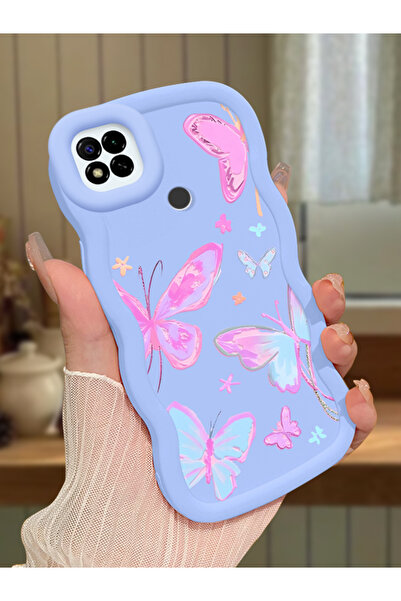 SLIMFELT Redmi 9C/10A Uyumlu Yüksek Kalite Kelebek Silikon Kılıf, Darbeye Kay...