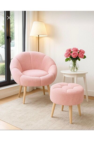 ZİERRA LİDA Tekli Koltuk Berjer Wellsoft Gülkurusu (SALON,BALKON,OFİS) PAPATY...