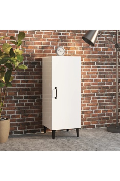 vidaxl Ντουλάπι Γυαλιστερό Λευκό 34,5x34x90 εκ. Ξύλο