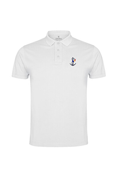 ColorEscu Tricou polo Ancora Marina România, densitate mare, broderie, culoar...