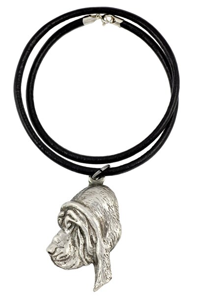 Art - Dog Colier Bloodhound - cu câine, pandantiv placat cu argint pentru iub...