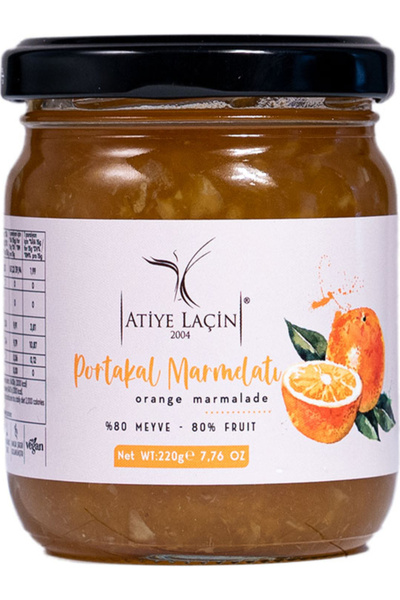 Atiye Laçin Portakal Marmelatı 220 gr (%100 Doğal ,%80 Meyve ,Katkı Maddesi ,...