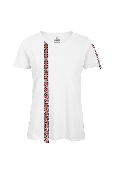 ColorEscu Tricou Motive Țesute, damă, culoare albă CIR46